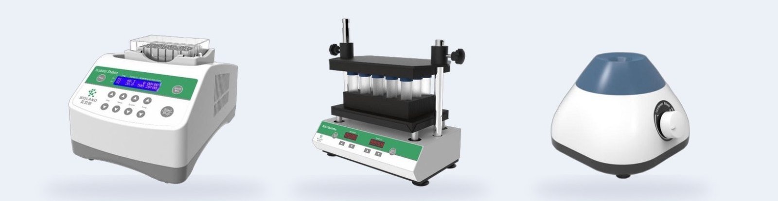 Incubator shaker, multi-tube vortexer and vortex mixer